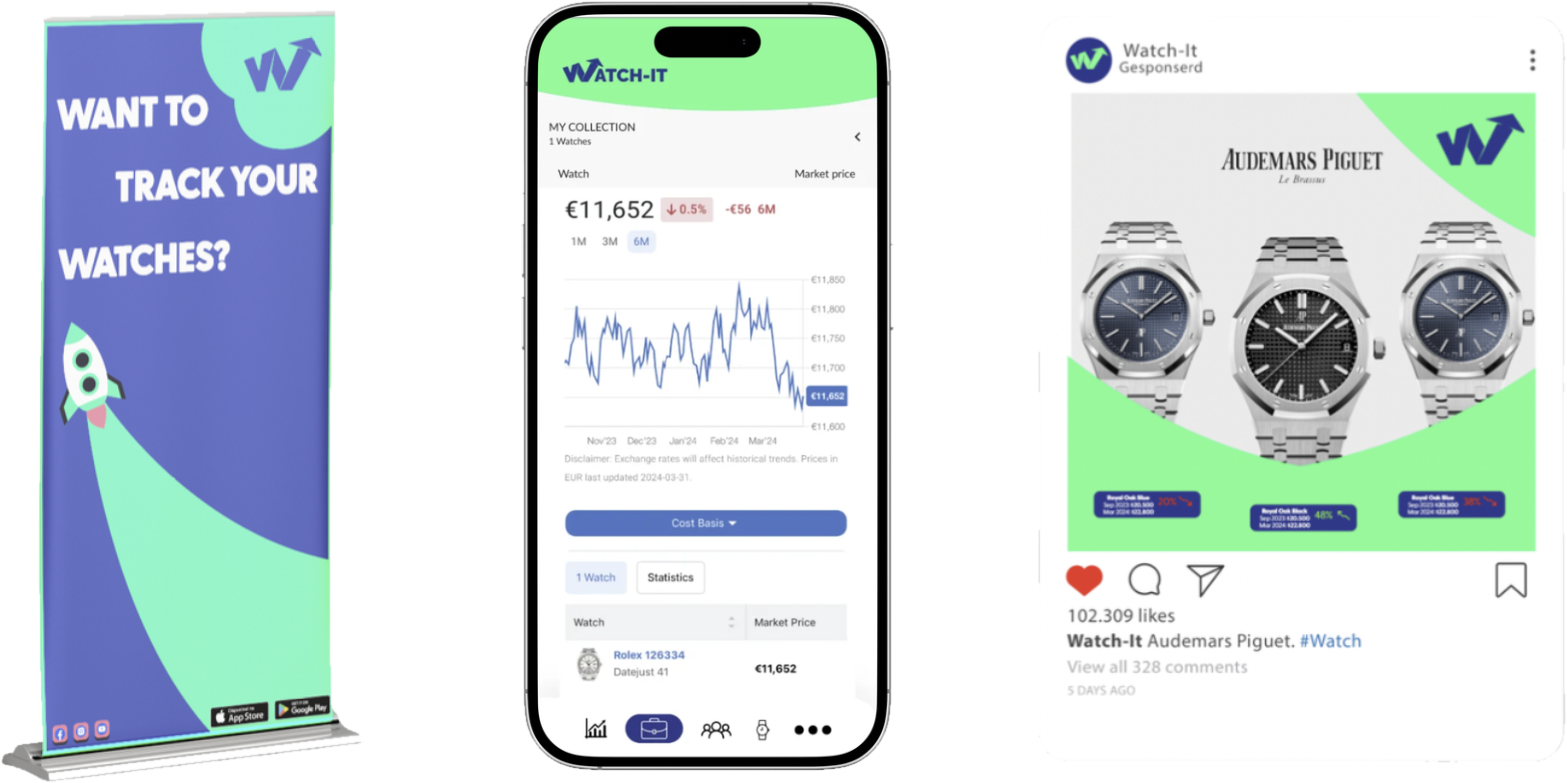 Watch-It banner, app en social media